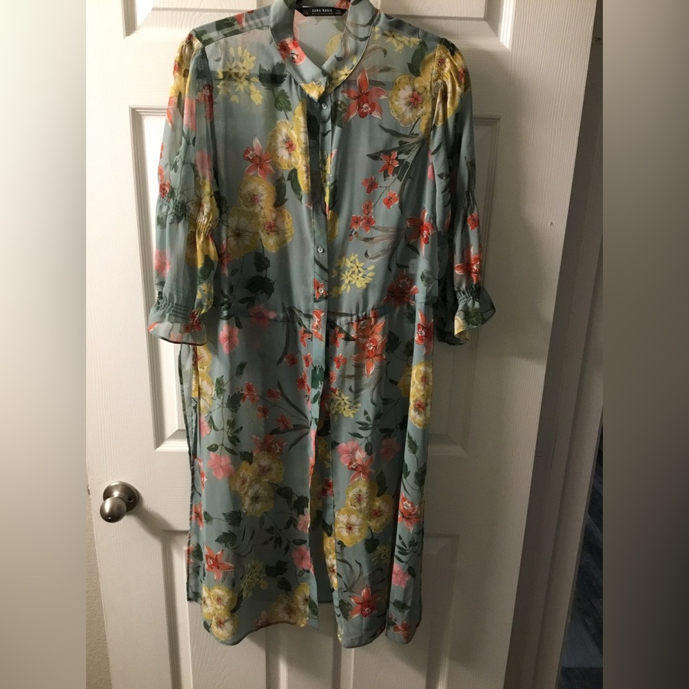 Zara - Shear top/kimono - drawstrings on each side